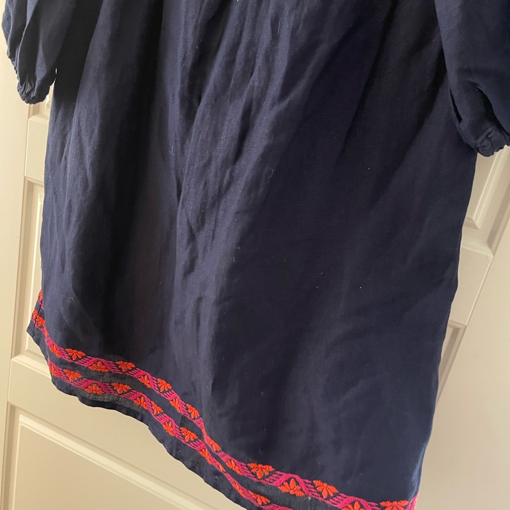 NWT Tommy Bahama Navy Tunic dress with Red and Pink Embroidery - Picture 6 of 9
